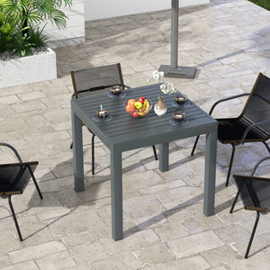 Outsunny Expandable Patio Dining Table for 4-6, 35.5" -70.75" Aluminum Extendable Outdoor Dining Table, Square/Rectangular Patio Table for Garden, Backyard, Poolside, Deck, Gray