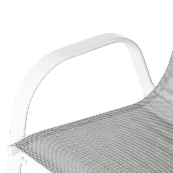 7 Piece Garden Dining Set with Dining Table and Chairs, 6 Seater Outdoor Furniture with Parasol Hole for Deck and Balcony, Grey