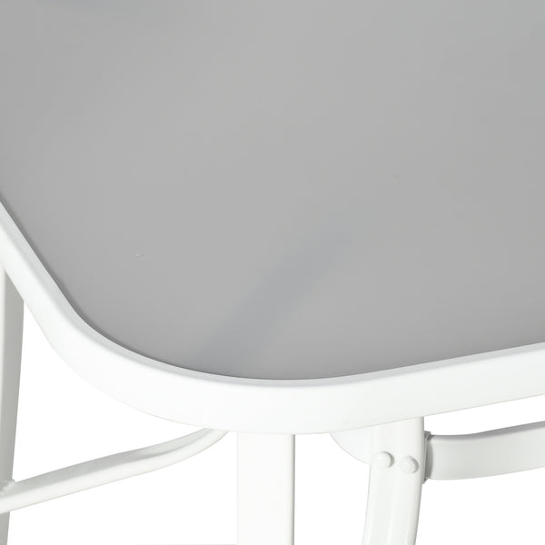 7 Piece Garden Dining Set with Dining Table and Chairs, 6 Seater Outdoor Furniture with Parasol Hole for Deck and Balcony, Grey