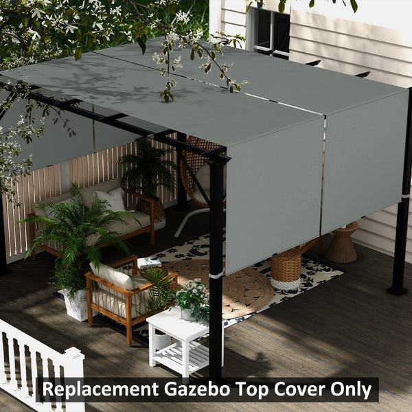 Outsunny 2 PCS 4 x 16ft Pergola Canopy Replacement, UV Protection Pergola Shade Cover, Easy to Install for 10 x 10ft Pergola, Dark Gray