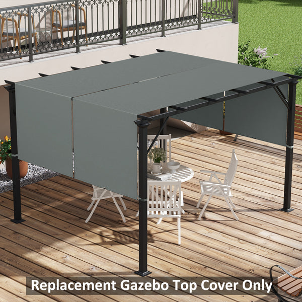 Outsunny 2 PCS 4 x 16ft Pergola Canopy Replacement, UV Protection Pergola Shade Cover, Easy to Install for 10 x 10ft Pergola, Dark Gray