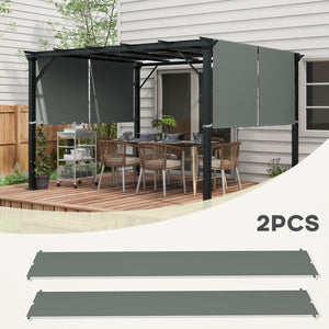 Outsunny 2 PCS 4 x 16ft Pergola Canopy Replacement, UV Protection Pergola Shade Cover, Easy to Install for 10 x 10ft Pergola, Dark Gray