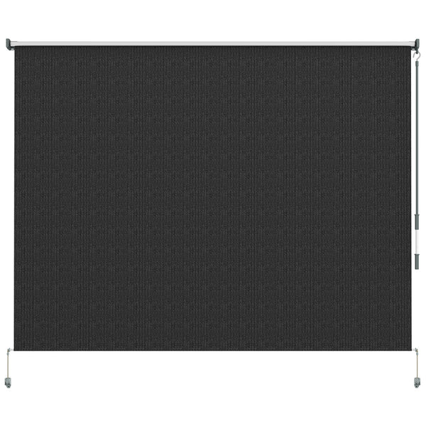 8'W x 6'H Roller Shades, Outdoor Blinds Cordless Roll Up Shade for Porch Balcony Gazebo, Black