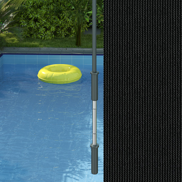 8'W x 6'H Roller Shades, Outdoor Blinds Cordless Roll Up Shade for Porch Balcony Gazebo, Black