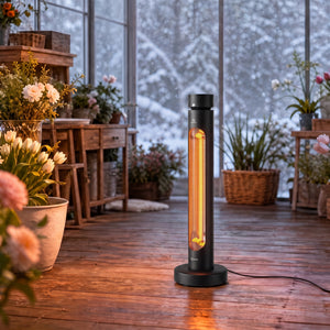 2000 W Electric Infrared Patio Heater, Free Standing Oscillating Outdoor Garden Heater with Knob/Remote Control, 8 Heat Settings, 8H Timer, IP45, Tip-over Protection, Black