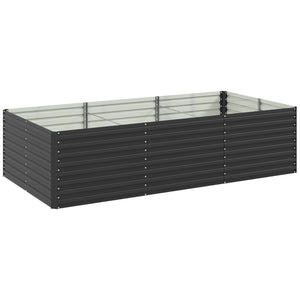 Galvanized Raised Garden Bed, 8' x 4' x 2' Large Outdoor Metal Planter Box, Standing Raised Bed for Growing Flowers, Herbs and Vegetables, Dark Grey