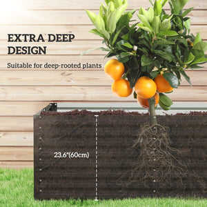 Galvanized Raised Garden Bed, 8' x 4' x 2' Large Outdoor Metal Planter Box, Standing Raised Bed for Growing Flowers, Herbs and Vegetables, Dark Grey