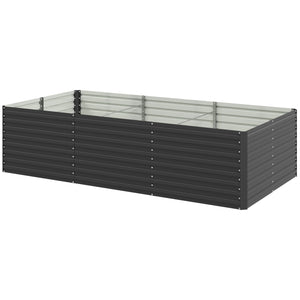 Galvanized Raised Garden Bed, 8' x 4' x 2' Large Outdoor Metal Planter Box, Standing Raised Bed for Growing Flowers, Herbs and Vegetables, Dark Grey