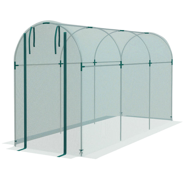 4' x 12' Crop Cage, Plant Protection Tent with Zippered Door and Galvanized Steel Frame, Fruit Cage Netting Cover for Garden, Yard, Lawn, Green