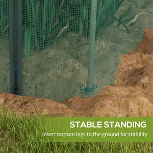 4' x 12' Crop Cage, Plant Protection Tent with Zippered Door and Galvanized Steel Frame, Fruit Cage Netting Cover for Garden, Yard, Lawn, Green