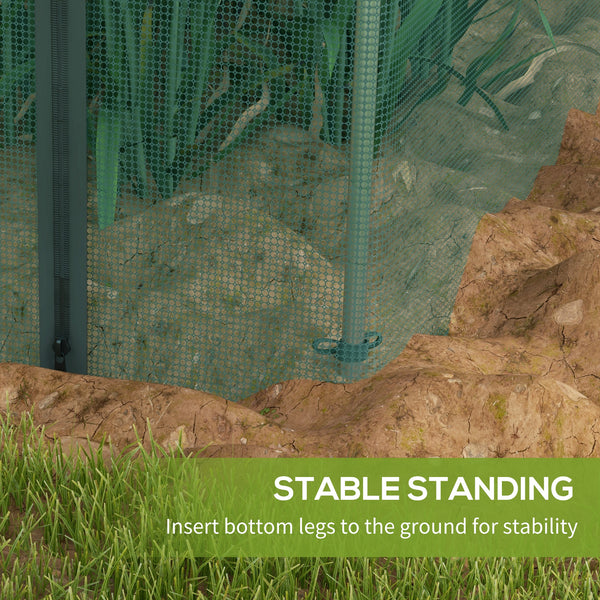 4' x 12' Crop Cage, Plant Protection Tent with Zippered Door and Galvanized Steel Frame, Fruit Cage Netting Cover for Garden, Yard, Lawn, Green