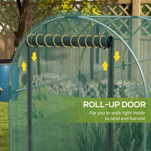 4' x 12' Crop Cage, Plant Protection Tent with Zippered Door and Galvanized Steel Frame, Fruit Cage Netting Cover for Garden, Yard, Lawn, Green