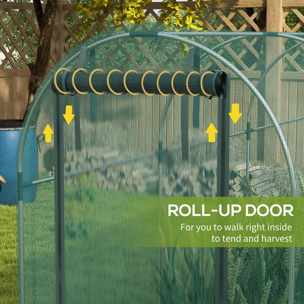 4' x 12' Crop Cage, Plant Protection Tent with Zippered Door and Galvanized Steel Frame, Fruit Cage Netting Cover for Garden, Yard, Lawn, Green