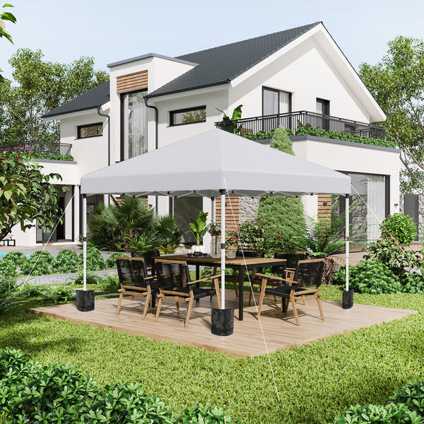 3 x 3 (M) Pop Up Gazebo, UPF 30+ with 2 Sidewalls, Leg Weight Bags and Wheeled Bag, Height Adjustable Party Tent Event Shelter for Garden, Patio, White