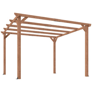 3 x 3 m Wooden Pergola Kit, Garden Pergola Gazebo Grape Trellis with Triangle Supports, 5 Crossing Beams for Climbing Vines, Flowers, Sun Shade Shelter for Grill, Patio, Maple Wood-effect