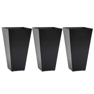 Outsunny Set of 3 Tall Planters with Drainage Hole, 28" Outdoor Flower Plant Pots, Indoor Planters for Porch Patio and Deck, Black