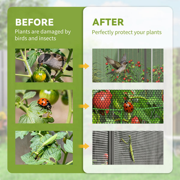 4' x 4' Crop Cage, Plant Protection Tent with Zippered Door and Galvanized Steel Frame, Fruit Cage Netting Cover for Garden, Yard, Lawn, Black