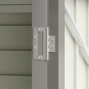 8 x 4FT Garden Shed. Galvanised Metal Shed, Outdoor Tool Storage Shed with Pent Roof, Lockable Door and 2 Vents, Light Grey