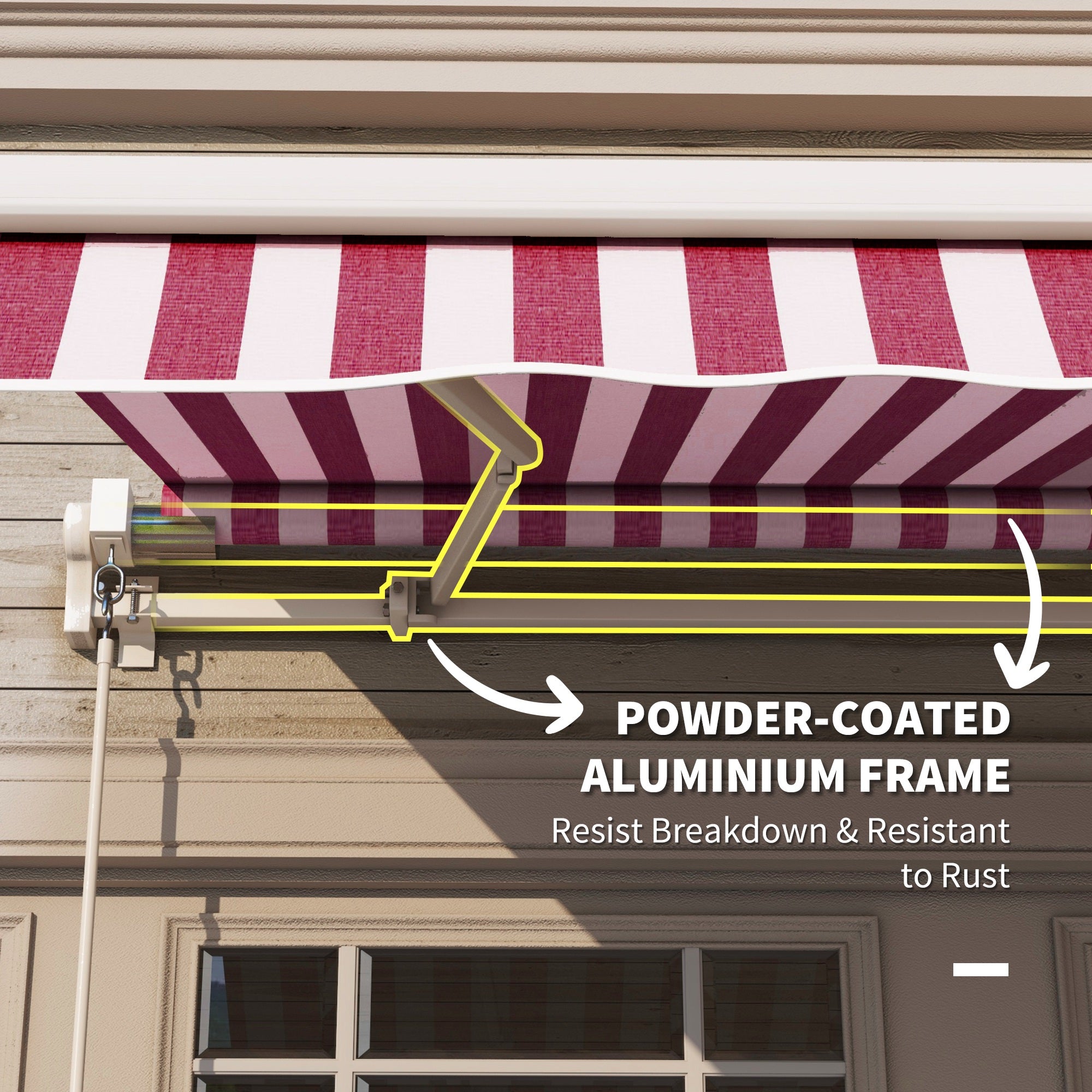 sunnyページ Outsunny 10' x 8' Retractable Awning with Manual Crank, UV