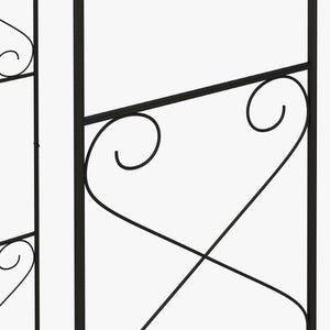 Outdoor Garden Arch with Double Gates, Metal Garden Arbor for Climbing Plants, Roses, Vines, Wedding Arch for Outdoor, 114L x 36W x 232H cm, Black