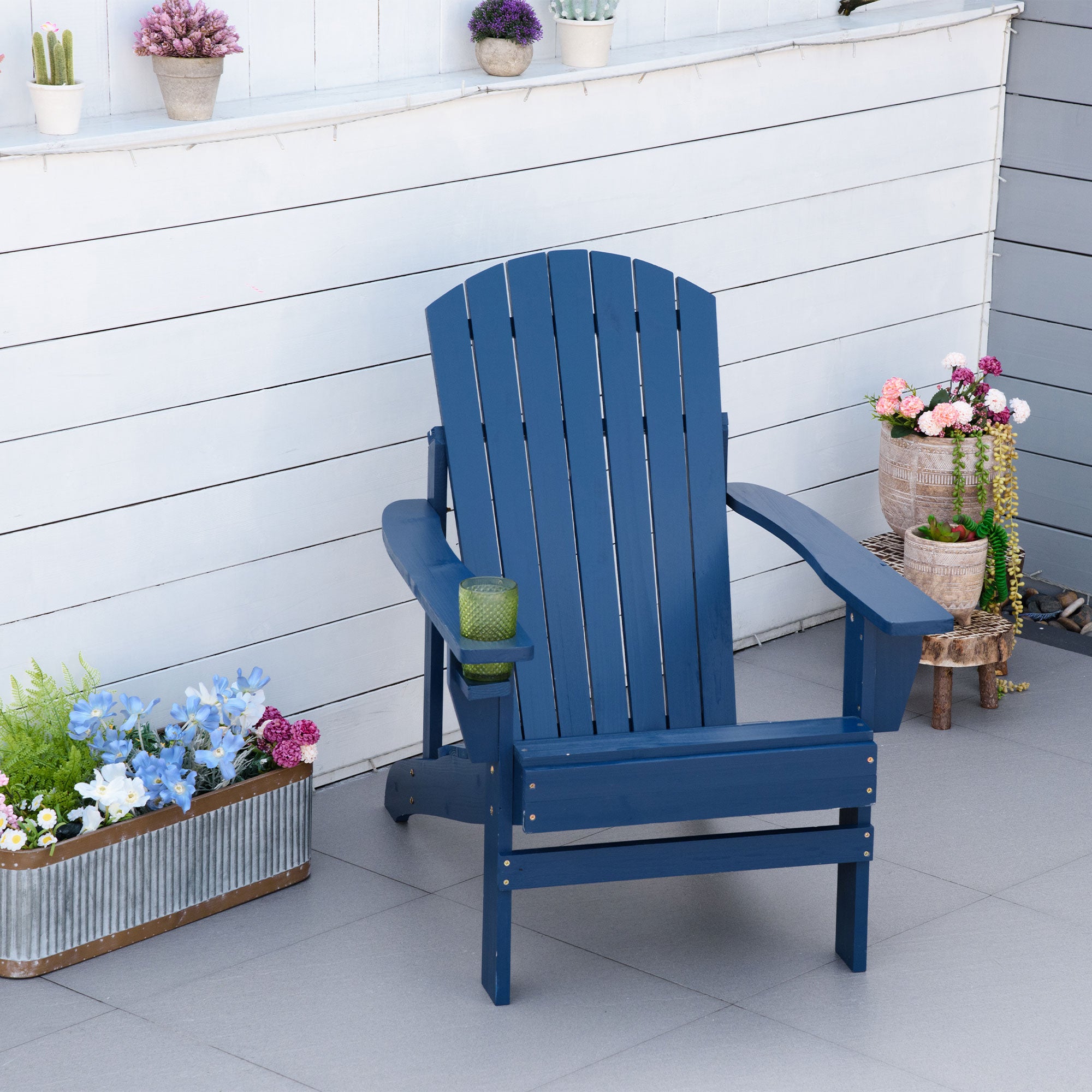 Outsunny Classic Adirondack Muskoka Chairs, Garden Deck Chair with