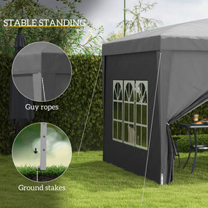 10'x10' Outdoor Pop Up Party Tent Gazebo Canopy with Carrying Bag (Grey)