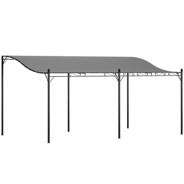 Outsunny 10' x 16' Outdoor Pergola Canopy, Metal Patio Canopy with Weather-Resistant Fabric and Drainage Holes for Backyard, Garden, Porch, Beach, Dark Gray