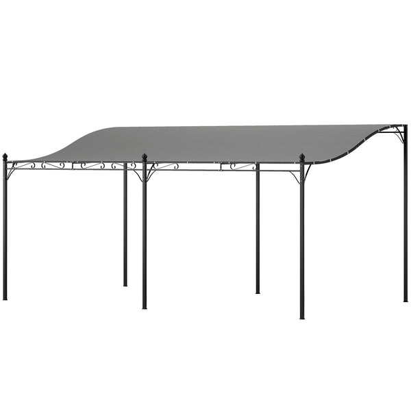 Outsunny 10' x 16' Outdoor Pergola Canopy, Metal Patio Canopy with Weather-Resistant Fabric and Drainage Holes for Backyard, Garden, Porch, Beach, Dark Gray