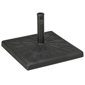 20" Resin Patio Umbrella Base, 42 lb Heavy Duty Outdoor Umbrella Stand, Square Market Umbrella Holder for Garden, Backyard, Black