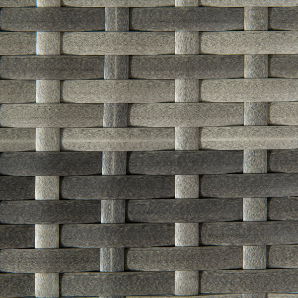 Patio Wicker End Table, Outdoor PE Rattan Side Table, with Plastic Board Under the Full Woven Table Top for Patio, Garden, Balcony, Mixed Grey