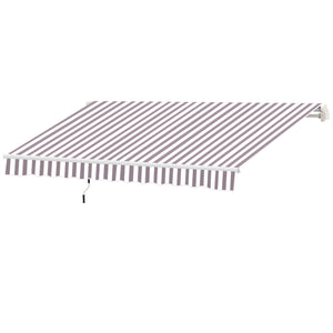 Outsunny 10' x 8' Retractable Awning, Patio Awnings, Sunshade Shelter w/ Manual Crank Handle, UV & Water-Resistant Fabric and Aluminum Frame for Deck, Balcony, Yard, Coffee Stripes