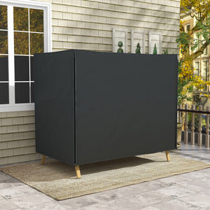 3 Seater Garden Swing Cover, Waterproof Swing Chair Cover, Windproof and Anti-UV 420D Outdoor Swing Bench Cover with Zip, 220 x 125 x 172cm, Black