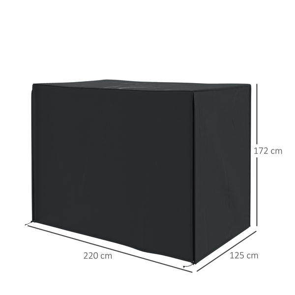 3 Seater Garden Swing Cover, Waterproof Swing Chair Cover, Windproof and Anti-UV 420D Outdoor Swing Bench Cover with Zip, 220 x 125 x 172cm, Black