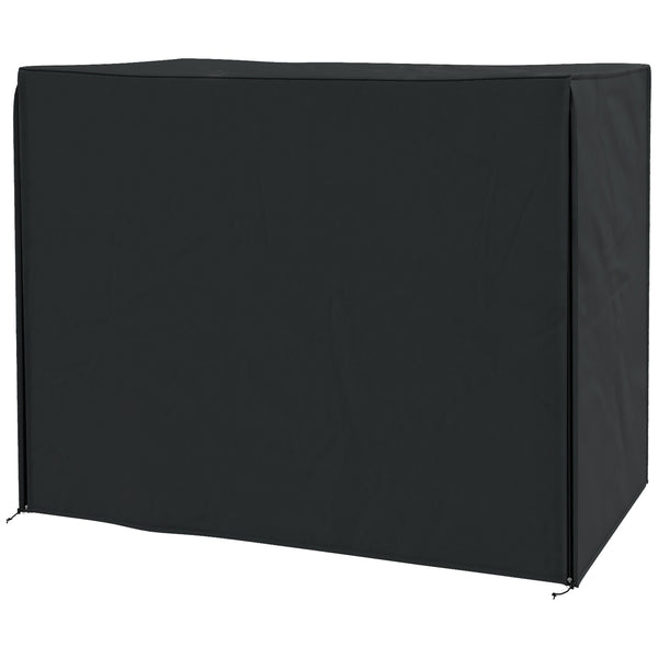 3 Seater Garden Swing Cover, Waterproof Swing Chair Cover, Windproof and Anti-UV 420D Outdoor Swing Bench Cover with Zip, 220 x 125 x 172cm, Black