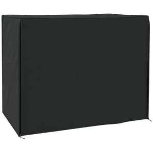 3 Seater Garden Swing Cover, Waterproof Swing Chair Cover, Windproof and Anti-UV 420D Outdoor Swing Bench Cover with Zip, 220 x 125 x 172cm, Black