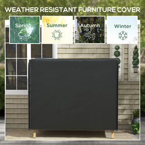 3 Seater Garden Swing Cover, Waterproof Swing Chair Cover, Windproof and Anti-UV 420D Outdoor Swing Bench Cover with Zip, 220 x 125 x 172cm, Black