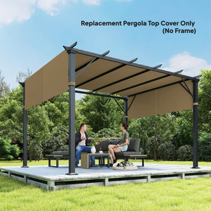 2 Pcs 16 x 4ft Pergola Canopy Replacement, UV Protection Pergola Shade Cover, Easy to Install, for 10 x 10ft Pergola, Cover ONLY, Sand