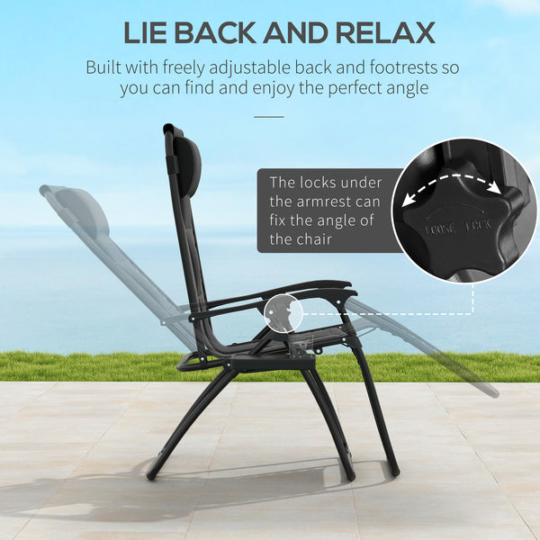 Zero Gravity Lounger Chair Set of 2, Folding Reclining Patio Chair