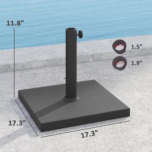 Outsunny Patio Umbrella Base, 32 lbs Concrete Heavy Duty Umbrella Base, Outdoor Umbrella Stand Patio Umbrella Holder for 1.5"/1.9" Umbrella Poles for Outdoor, Lawn, Poolside, Black