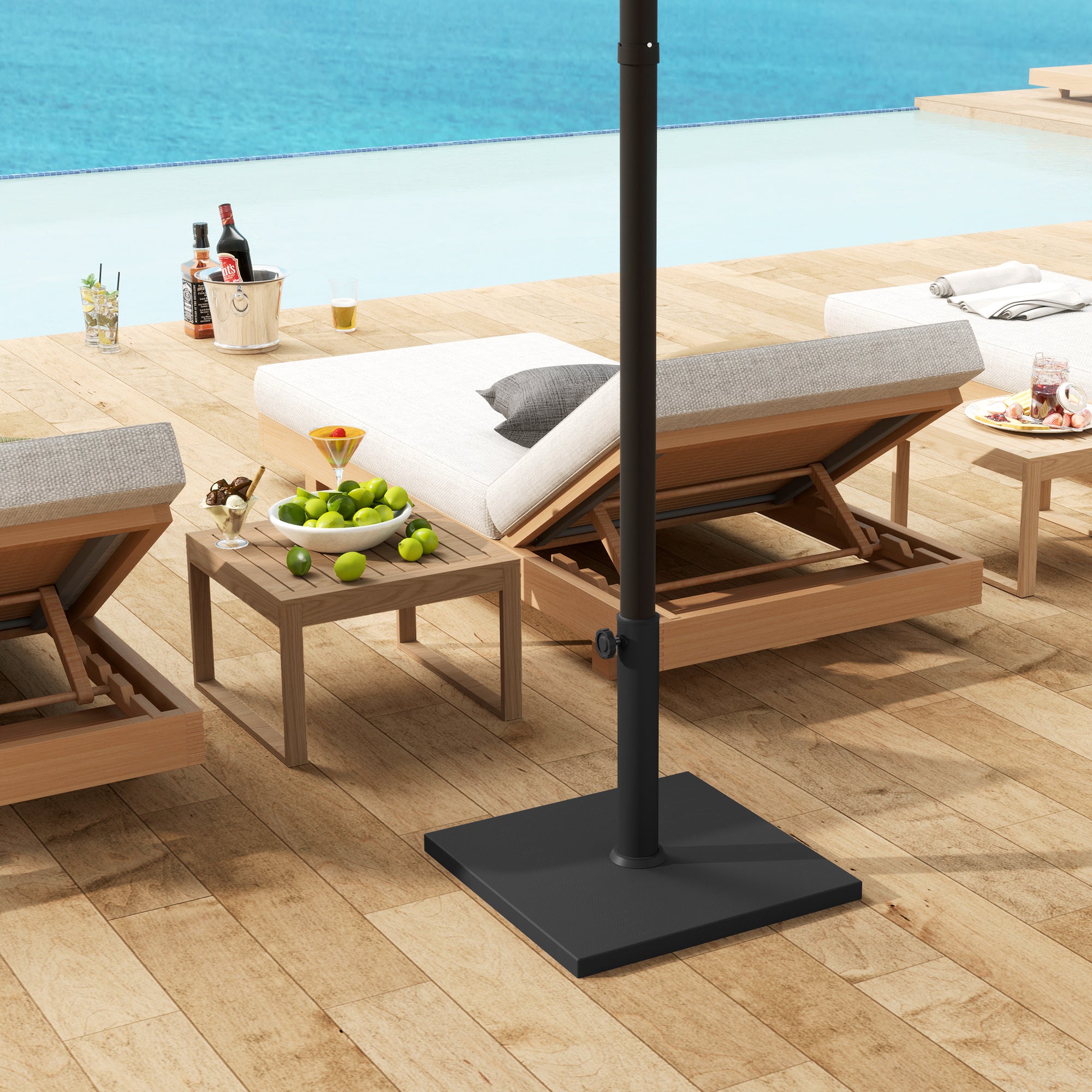 cement patio umbrella stand free standing Outsunny Patio Umbrella Base, 32 lbs Concrete Heavy Duty Umbrella Base, Outdoor Umbrella Stand Patio Umbrella Holder for 1.5"/1.9" Umbrella Poles for