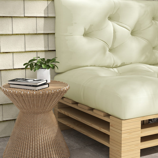 2 Seater 5" Thick Outdoor Seat Cushions with Back Cushion for Pallet, Loveseat Outdoor Furniture Cushions, Fade-Resistant Replacement Patio Cushions, Cream White