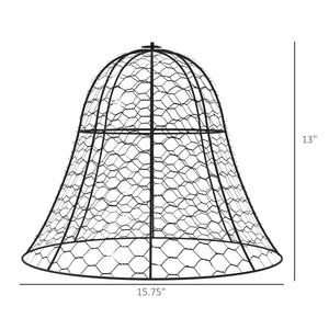 Outsunny Garden Chicken Wire Cloche, 16" x 13" Stackable Animal Plant Protectors, 6 Pack of Metal Crop Cages to Keep Animals Out, Black