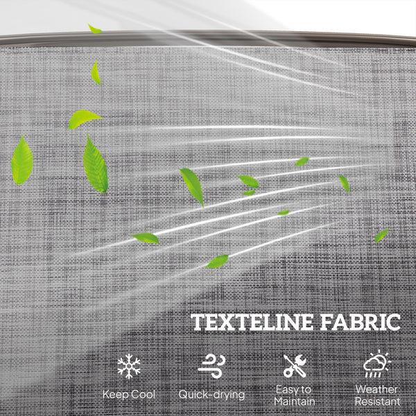 2 Seats Garden Glider Bench, Metal Frame Loveseat with Glass Top  Centre Table, Porch Rocking Glider for 2 Person, for Deck, Patio, Brown/ Grey