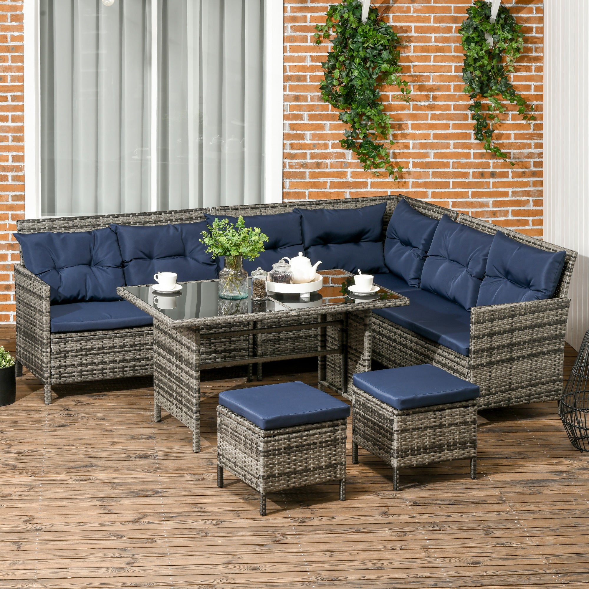 Rattan Dining Cotswold Reclining Corner Dining Set Cotswold Rattan