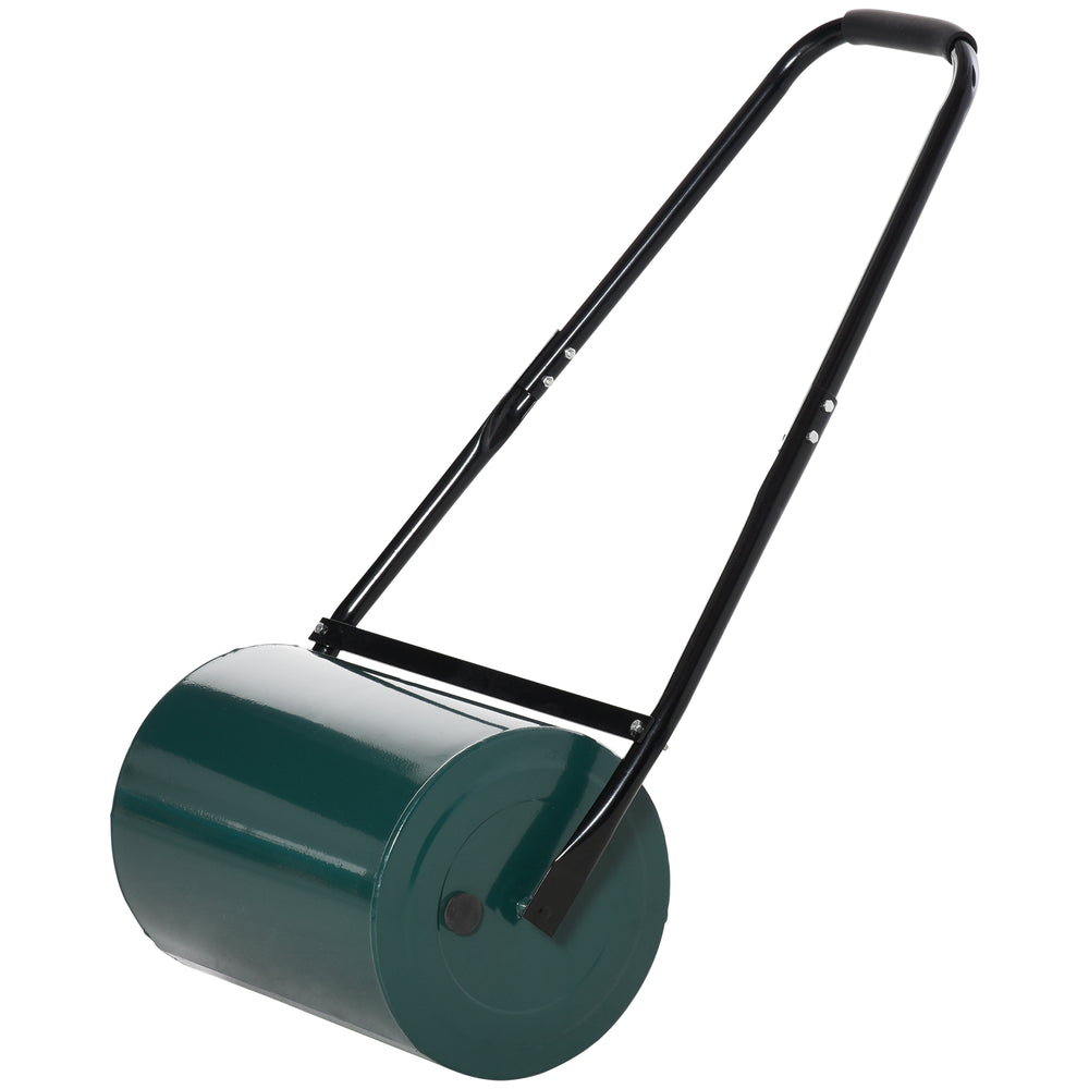 30 L Heavy Duty Water Or Sand Filled Φ30cm Garden Steel Lawn Roller Drum - Dark Green