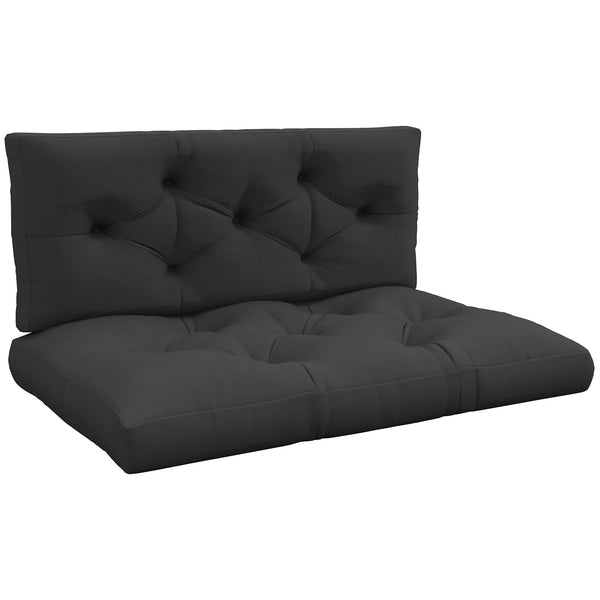 2 Seater Outdoor Seat Cushions Back Cushion for Pallet, Water Repellent Seat Pads, Charcoal Grey