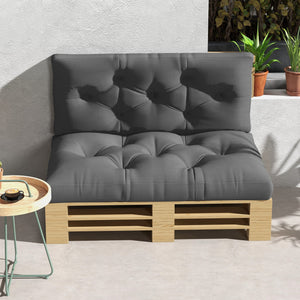 2 Seater Outdoor Seat Cushions Back Cushion for Pallet, Water Repellent Seat Pads, Charcoal Grey