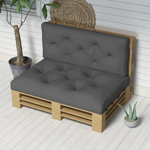 2 Seater Outdoor Seat Cushions Back Cushion for Pallet, Water Repellent Seat Pads, Charcoal Grey