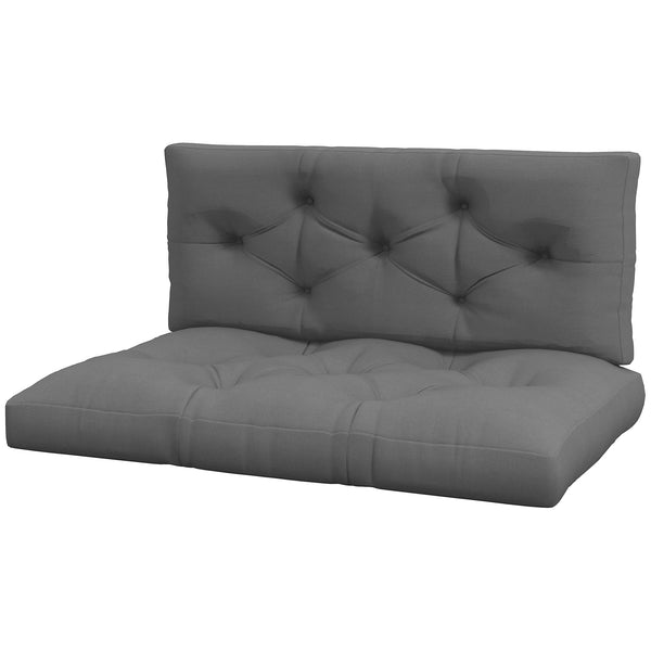 2 Seater Outdoor Seat Cushions Back Cushion for Pallet, Water Repellent Seat Pads, Charcoal Grey