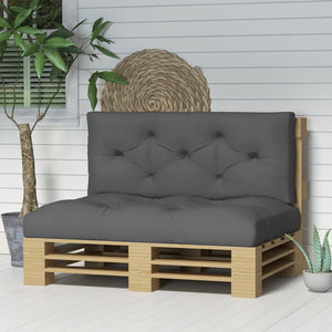 2 Seater Outdoor Seat Cushions Back Cushion for Pallet, Water Repellent Seat Pads, Charcoal Grey